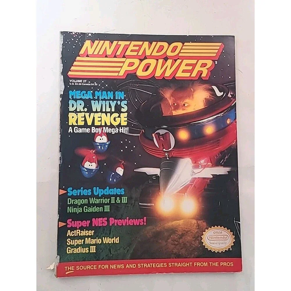 Vintage Nintendo Power 1991 Megaman Dr. Wily’s Revenge Volume 27 W/ Poster!